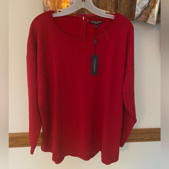 Cable and Gauge Red Sweater 1X NWT - Picture 1 of 9